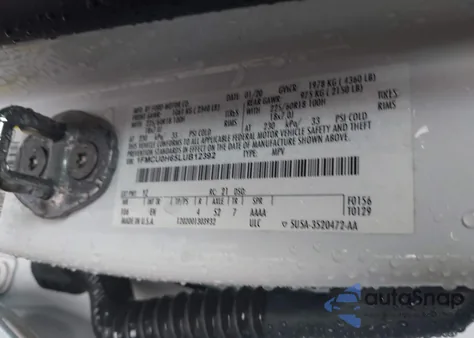 2020 Ford Escape Sel from USA, damaged, VIN 1FMCU0H65LUB12392